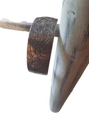 Kirk Stieff COSMOS Vintage Pewter Floral Cuff Style Bracelet 900-10 Tropical
